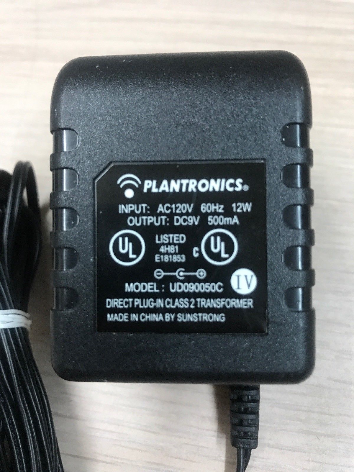 New Plantronics 9VDC 500mA 12W UD090050C AC Power Adapter Charger - Click Image to Close